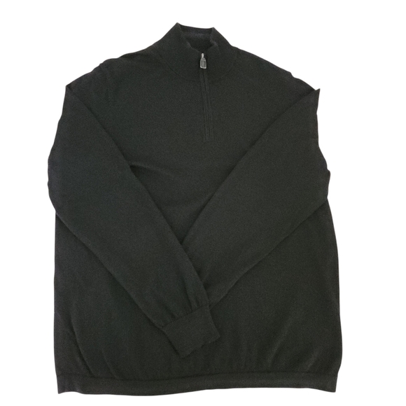 JOS. A. BANK Traveler 1/4 Zip Merino Wool black Sweater xl - Picture 2 of 10